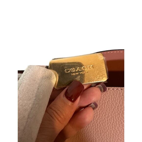 Coach Blush Pink Blossom Leather LTH Town Tote Bag Women NWT - Picture 6 of 13